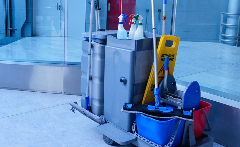 Janitorial service cleaning materials